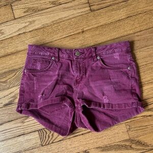 H&M Dark Red Jean Shorts